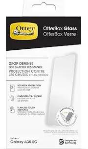 [Otterbox] Glass Screen Protector for Samsung Galaxy A35 5G, Tempered Glass, Scratch Protection, Drop Defense for Shatter Protection
