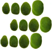 HAWILLOSCH 40pcs Artificial Mossy Landscape Stones for DIY Crafts Garden Decor and Floral Arrangements Realistic Fake Rocks for Bonsai Fish Tanks and Micro Landscapes