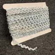 Vintage 31 Yards Pearlescent Sequin Trim 5/8” Double Row Scalloped NOS