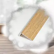 SKSPGPKTACA Aluminum Stair Treads L-Shaped Stair Edge Protector 36 48in, Anti Slip Wood Grain Stair Edge Trim, Metal Threshold Strip Corners Guard, Easy to Install(Light Oak,L 120CM/48)