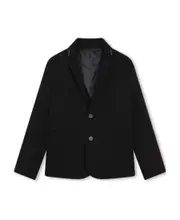 logo-trim single-breasted blazer 8Y,14Y Black