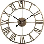 Outdoor Wall Clock Weatherproof, Retro Garden Wall Clocks Outdoor Iron Garden Ornaments Outdoor, Numeral Precise Timing Antirust Durable