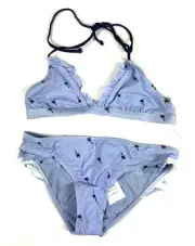 Splendid, Girl’s Triangle Top Blue Bikini Set, Size 14