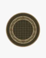 185' Round | Machine Washable Runner Rug | Kid & Pet Friendly | Indoor Rug | Pine Border Dark Olive Rug | Ruggable
