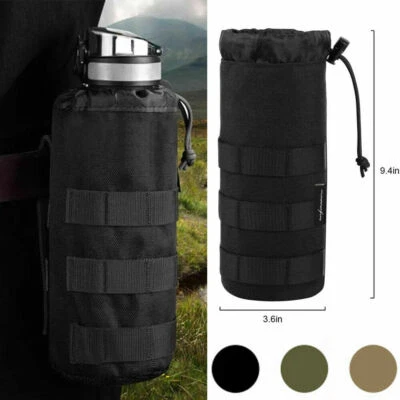 Tactical Molle Water Bottle Pouch Bag Nylon Kettle Holder Carrier Camping Hiking