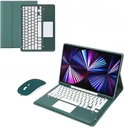 Jarttarn Keyboard Case Compatible with iPad Pro 13 (2024) 13-inch 7th Gen M4 with Dual-mode Mouse, Detachable Wireless Touchpad Trackpad Keyboard Cover with Pencil Slot (Dark Green)