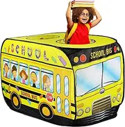 School Bus Tent,Pop Up Bus Tent with Carry Bag,School Bus Pop Up Kids Tent,Indoor and Outdoor Interactive Fun Theater Pop Up Tent Kids,Large Space Rolling Door Design,45x 27.6 x 29.5 Inches