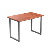 Desky Fixed Office Side Table - Red Cedar / Grey