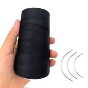 Thick Thread for Sewing Hair, Black Weaving Thread Polyester Thread for Makin...
