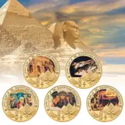 5x Egypt Egyptian pharaoh pyramid Craft Art Commemorative Coin Collectible Gift