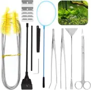 Aquascape Tools Kit Plant Aquarium Fish Tank Tweezers Scissors Scraper 13PCS SET
