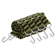 4Pcs 79 Inch Adjustable Bungee Cords Straps with Hooks, Black Yellow