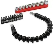 Her Kindness Flexible Shaft 3 Piece Accessory Set for Screwdriver 300 mm Flexible Shaft Bits Drill Extension and Screwdriver Set 10 Pieces and 9 Piece Hex Socket 5 mm - 13 mm