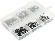 ELAYARD 1 Set Rhinestones DIY Nail Charm Kit Compartment Flatback Glass Charms for Nail Art Craft Projects Decorations for