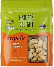 Natures Delight Organic Natural Cashews 300 g