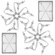 Pack Adjustable Sheet Fasteners Straps Elastic Bed Sheet Holder Bands 6 2 Grey