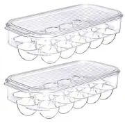 Egg Holder Organizer Refrigerator Stackable Egg Storage Box Coverd Egg Tray