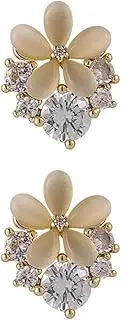 [KESYOO] 1 Pair Flower Studs Earrings Diamond Crystal Earrings Drop Dangle Earrings for Women Teen Girls Birthday Gifts