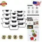 12-Pack Airtight Glass Meal Prep Containers – Leak-Proof & Versatile Storage