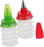 SHOWERORO Cookie Icing Bottles Set Reusable Piping Bottles for Cake Decorating Fondant Icing Tools Random Color