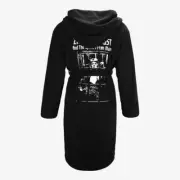 David Bowie Ziggy Stardust Luxe Robe In Black With Fine Sherpa Lining