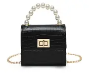 Fashion crocodile patterned pearl crossbody bag