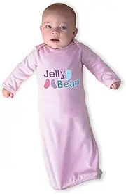 [Cute Rascals] Jelly Bean Long Sleeve Boys-Girls Cotton Newborn Sleeping Gown One Piece