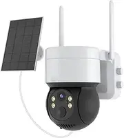 Security Solar Camera Outdoor, WiFi Dome Camera with Solar Panel, IP CCTV, 7800mA Rechargeable Battery(2MP Add 64G Card)