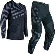 Leatt 3.5 Stealt, set jersey/textile pants kids , color: Black/Grey , size: XS