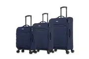 3pc Luggage Suitcase Set Travel Business Carry On Bag Soft Case Wheels Navy