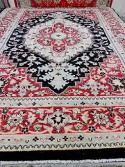 Large Oriental Afghan Chobi Hand made Knotted Wool Rug Carpet Floor Room 335x243