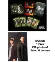Supernatural Season 2 Trading Cards Set 4X6 Photo Jensen Ackles Jared Padalecki