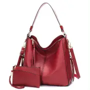 Adjustable Leather Tote Bag with Multi-compartments - Large Capacity