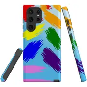 For Samsung Galaxy S22 Ultra Case, Armour Cover, Rainbow Brushes