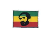 Patch embroidered badge iron sew reggae haile selassie rasta ethiopia rastafarai