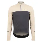 PEARL IZUMI QUEST THERMAL Mens Cycling Jersey - Full Zipper Long Sleeve with 3 Rear Pockets Stone Dark Ink