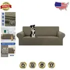 Durable Jacquard Checked 4-Seater Sofa Cover - Elastic Fit, Machine Washable