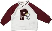 [Peanuts] 221158301 Snoopy Trainer, Fleece Lining, Allover Pattern, Switching, Border, Logo, Children's Clothes, Boys and Girls