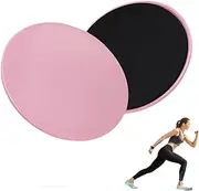 ZUJIACUN Double Sided Exercise Slider - 2 Pack, Pink, Pilates Core Workout, Carpet & Hardwood Floor Gliding Discs