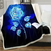 Blue Rose Throw Blanket