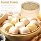10/15/20cm Bamboo Steamer Basket Stackable Kitchen Steam Rack Cookware with Lid