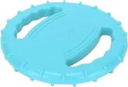 Dog Flying Disc Toy Flexible TPR Squeaky Stress Relief Pet Training Flying Disc for Large Dogs Beach Lake (Sky Blue)