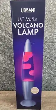 Urban Shop 13" Lava Motion Volcano Lamp Pink Wax Purple Liquid New In Box E12