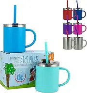 Real Deal Steel "Keep it Real Kids Mugs - 100% Lead and BPA Free Kids Coffee Mug for Hot Chocolate - Set of 2