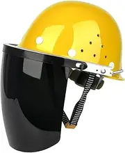 Xgdsnly Face Shield Face Cover with Helmet Headgear Welding Mask for Forestry Mining Logging Paint, Black visor