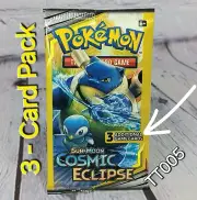 Pokemon TCG: 3 Card Sun & Moon Cosmic Eclipse Booster Pack NEW Unopened