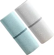 KOMBIUDA 2pcs Portable Toothbrush Storage Case Compact Washing Cup Toothbrush Container for Home Travel Stylish Design -Blue