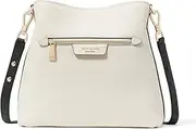 [Kate Spade New York] Hudson Colorblocked Pebbled Leather Shoulder Bag, Parchment Multi, Parchment Multi, Regular