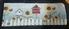 Sunflowers Birdhouses Picket Fence Unfinished Tapestry Craft Fabric Table Runner