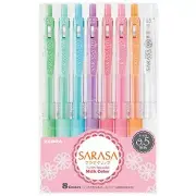 ZEBRA Aqueous Ballpoint Pen SARASA Clip Milk JJ15-8C-MK 0.5mm 8 Colors JAPAN